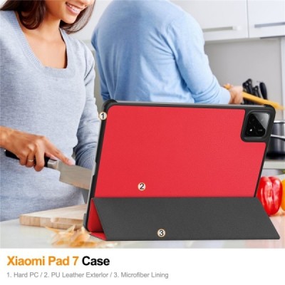 „Saige" Чехол-книжка - красный (Xiaomi Pad 7 / Pad 7 Pro / Pad 8 / Pad 8 Pro)