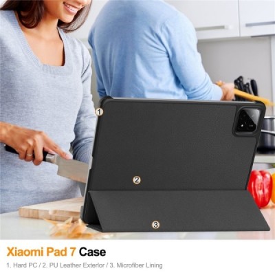„Saige" Чехол-книжка - чёрный (Xiaomi Pad 7 / Pad 7 Pro / Pad 8 / Pad 8 Pro)