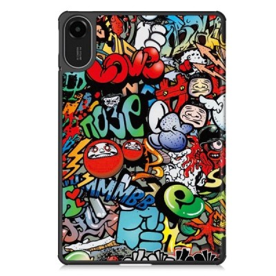 Xiaomi Redmi Pad 2 „Street Art“ цветной кожаный чехол-книжка (складной) | Vacins.lv