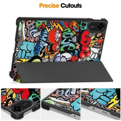 Xiaomi Redmi Pad 2 „Street Art“ цветной кожаный чехол-книжка (складной) | Vacins.lv