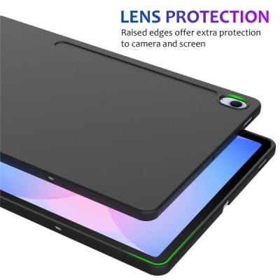 Samsung Galaxy Tab S10 FE+ "Shell" cieta silikona (TPU) melns apvalks | vacins.lv
