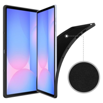 Samsung Galaxy Tab S10 FE+ "Shell" cieta silikona (TPU) melns apvalks | vacins.lv