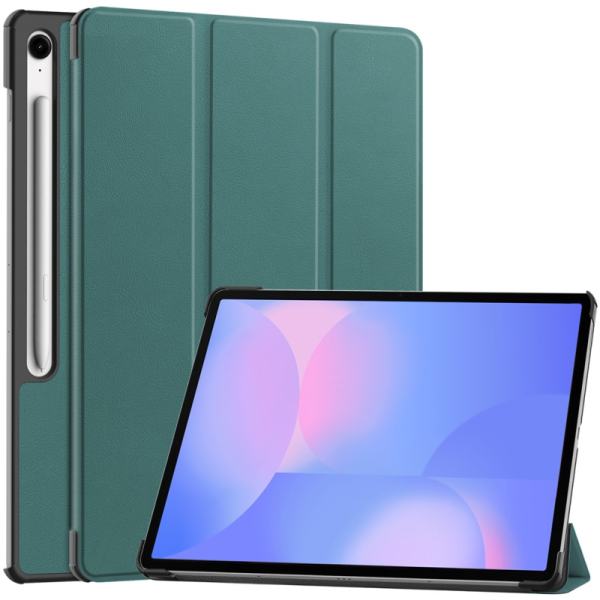 „Saige" Atvēramais maciņš - zaļš (Galaxy Tab S10 FE+)