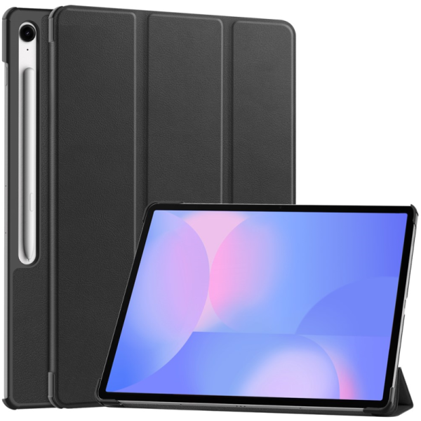 „Saige" Atvēramais maciņš - melns (Galaxy Tab S10 FE+)