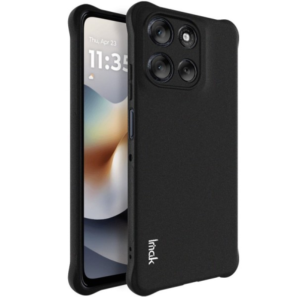 Усиленный твердый силиконовый Airbag матовый чехол "Imak" (TPU) - чёрный (Moto G56)