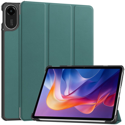 Xiaomi Redmi Pad 2 „Saige" зелёный кожаный чехол-книжка (складной) | Vacins.lv