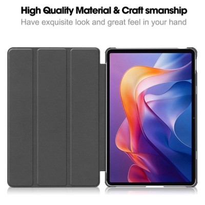 Xiaomi Redmi Pad 2 „Saige" зелёный кожаный чехол-книжка (складной) | Vacins.lv