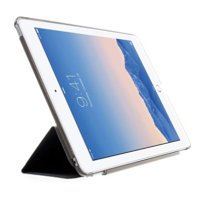 Apple iPad Air 2 (2014, 2015) plāns atvēramais melns futrālis / Vacins.lv