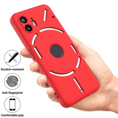 Nothing Phone 2 "Shell" cieta silikona (TPU) apvalks - sarkans | vacins.lv