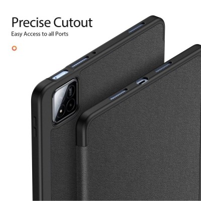 Xiaomi Pad 7 / Pad 7 Pro „Dux Ducis“ Domo atvēramais melns maciņš - maks ar vietu, kur ielikt stylus | Vacins.lv