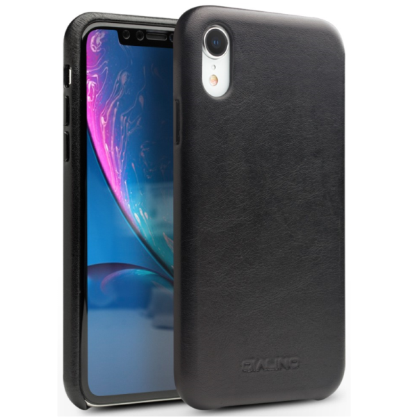 Тонкий кожаный чехол QIALINO — черный (iPhone XR)