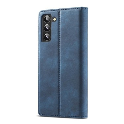 „Lc.Imeeke“ Samsung Galaxy S22 5G открываемый синий кожаный чехол - книжка | Vacins.lv