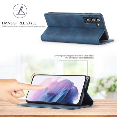 „Lc.Imeeke“ Samsung Galaxy S22 5G открываемый синий кожаный чехол - книжка | Vacins.lv