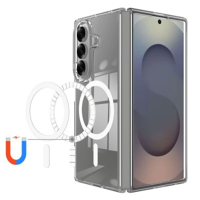 Чехол Tubi MagSafe для Samsung Galaxy Fold7 из прозрачного жёсткого пластика (задняя часть) | Vacins.lv