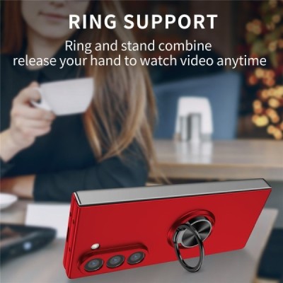 Samsung Galaxy Fold7 "Modes" cietais plastmasas korpuss ar statīvu, sarkans - aizmugure | vacins.lv