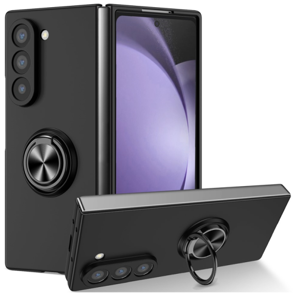 „Fashion“ Kickstand ciets plastmasas korpuss — melns (Galaxy Fold7)
