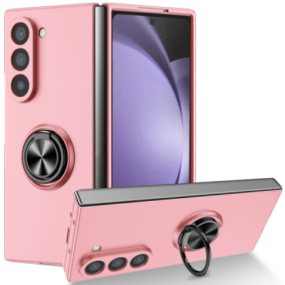 Samsung Galaxy Fold7 "Modes" cietais plastmasas korpuss ar statīvu, Rozs - aizmugure | vacins.lv