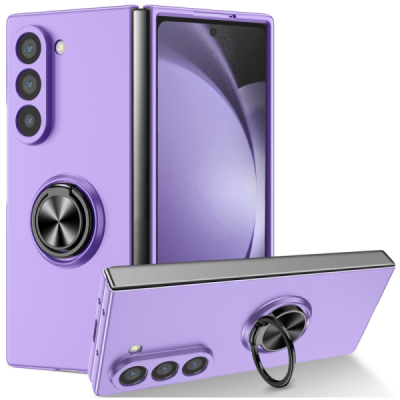 Samsung Galaxy Fold7 "Modes" cietais plastmasas korpuss ar statīvu, violets - aizmugure | vacins.lv