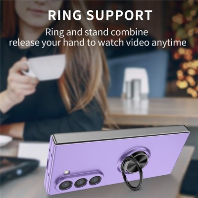 Samsung Galaxy Fold7 "Modes" cietais plastmasas korpuss ar statīvu, violets - aizmugure | vacins.lv