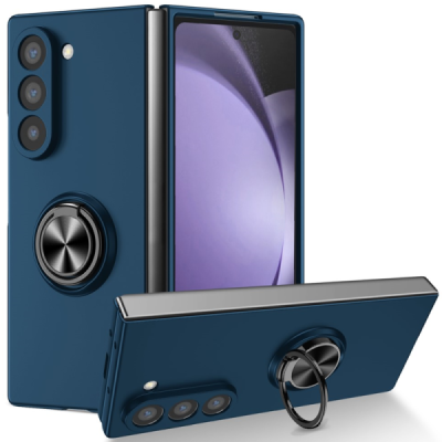 Samsung Galaxy Fold7 "Modes" cietais plastmasas korpuss ar statīvu, zils - aizmugure | vacins.lv