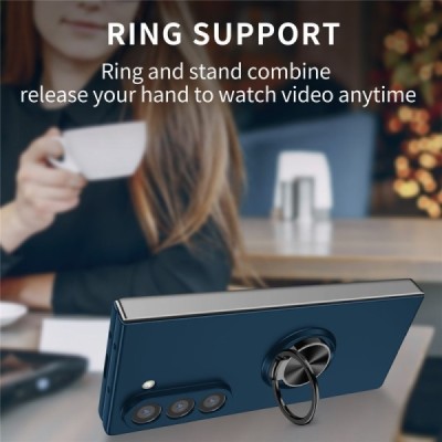 Samsung Galaxy Fold7 "Modes" cietais plastmasas korpuss ar statīvu, zils - aizmugure | vacins.lv