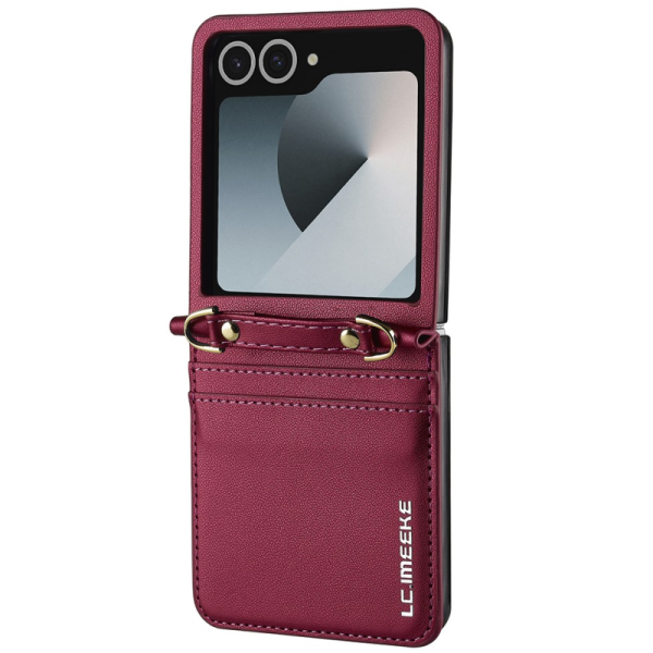 „LC.IMEEKE“ Leather пластиковый чехол - бордовый (Galaxy Flip7)
