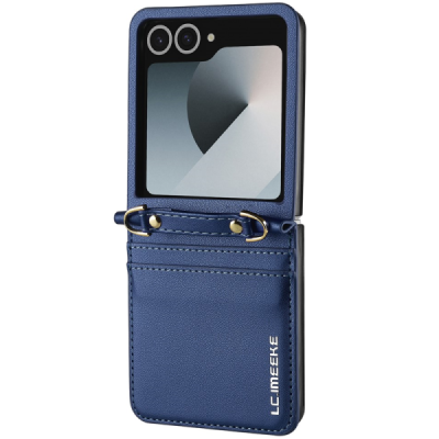Samsung Galaxy Flip7 „LC.IMEEKE“ Leather пластиковый синий чехол | Vacins.lv