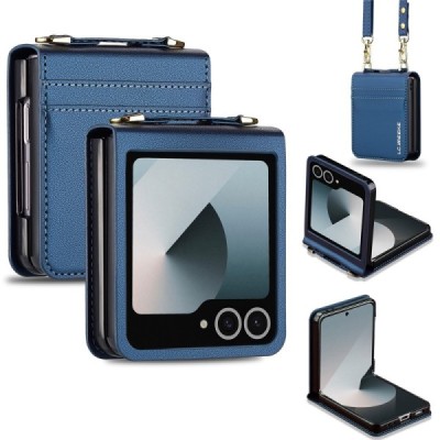 Samsung Galaxy Flip7 „LC.IMEEKE“ Leather zils plastika apvalks | vacins.lv