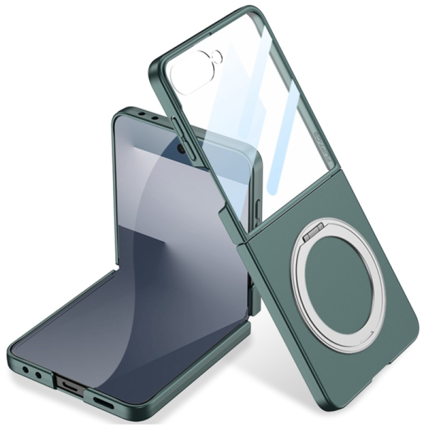 „GKK“ Kickstand пластиковый прозрачный чехол - зелёный (Galaxy Flip7)