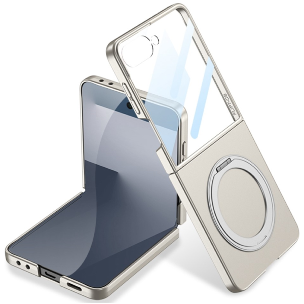 „GKK“ Kickstand plastmasas dzidrs apvalks - smilšains (Galaxy Flip7)