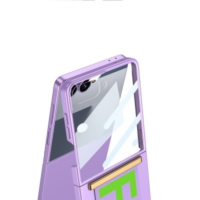 Samsung Galaxy Flip7 GKK Kickstand пластиковый прозрачный чехол - фиолетовый | Vacins.lv