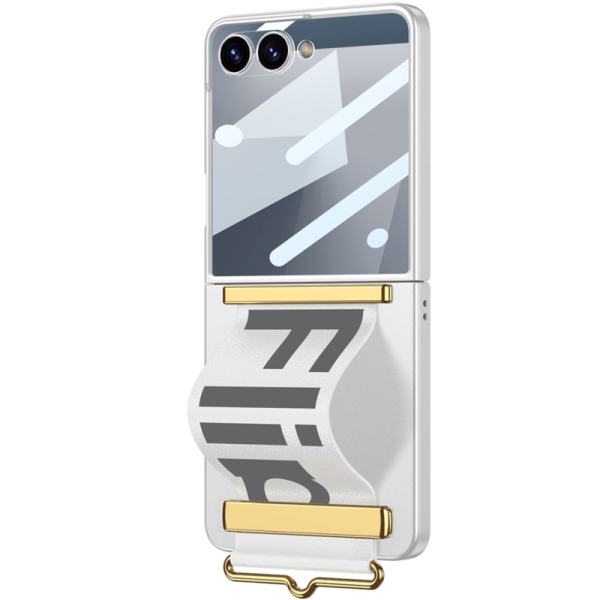 „GKK“ Kickstand plastmasas dzidrs apvalks - balts (Galaxy Flip7)