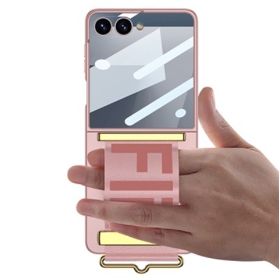 Samsung Galaxy Flip7 GKK Kickstand пластиковый прозрачный чехол - розовый | Vacins.lv