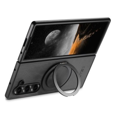 Samsung Galaxy Fold7 „SUTENI“ Kickstand пластиковый прозрачный чехол - чёрный | Vacins.lv