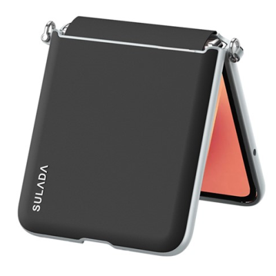 „Sulada“ Leather Kickstand Samsung Galaxy Flip7 черный кожаный чехол | Priedai.lt