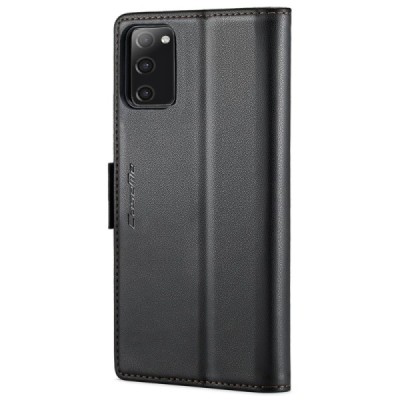 Samsung Galaxy S20 FE CaseMe Leather atvēramais ādas maciņš (maks)  - melns | Vacins.lv