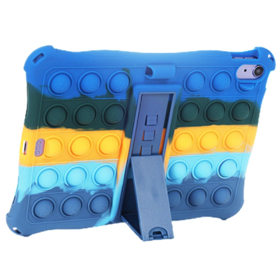 iPad 11 2025 / iPad 10.9 2022 „Popit“ Bubble Kickstand zils mīksta silikona (TPU) apvalks | Vacins.lv
