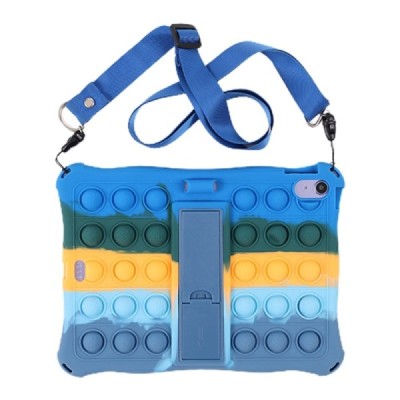 iPad 11 2025 / iPad 10.9 2022 „Popit“ Bubble Kickstand мягкий силиконовый чехол (TPU) - синий | Vacins.lv