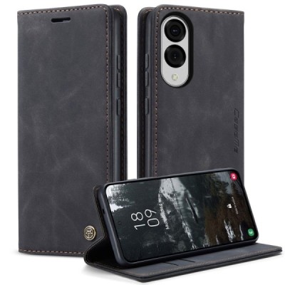 Samsung Galaxy S25 Edge CaseMe Retro открываемый, Чёрного цвета, кожаный чехол – книжка | Vacins.lv