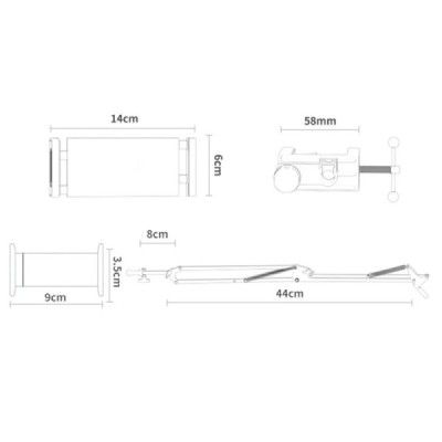 "YESIDO" Desktop Stand universāls planšetdatora (tālruņa) turētājs - melns | Vacins.lv