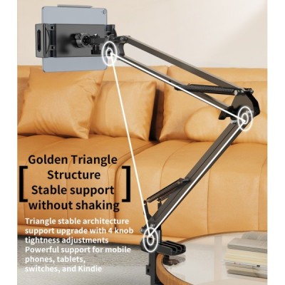 "YESIDO" Desktop Stand universāls planšetdatora (tālruņa) turētājs - melns | Vacins.lv
