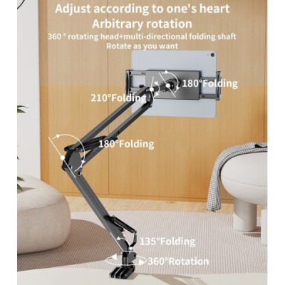 "YESIDO" Desktop Stand universāls planšetdatora (tālruņa) turētājs - melns | Vacins.lv