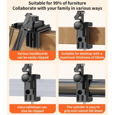"YESIDO" Desktop Stand universāls planšetdatora (tālruņa) turētājs - melns | Vacins.lv