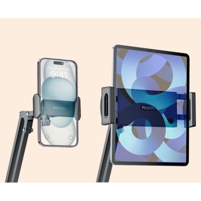 "YESIDO" Desktop Stand universāls planšetdatora (tālruņa) turētājs - melns | Vacins.lv