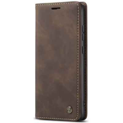 Samsung Galaxy S25 Edge CaseMe Retro solīds atvēramais ādas brūns maciņš - maks | Vacins.lv