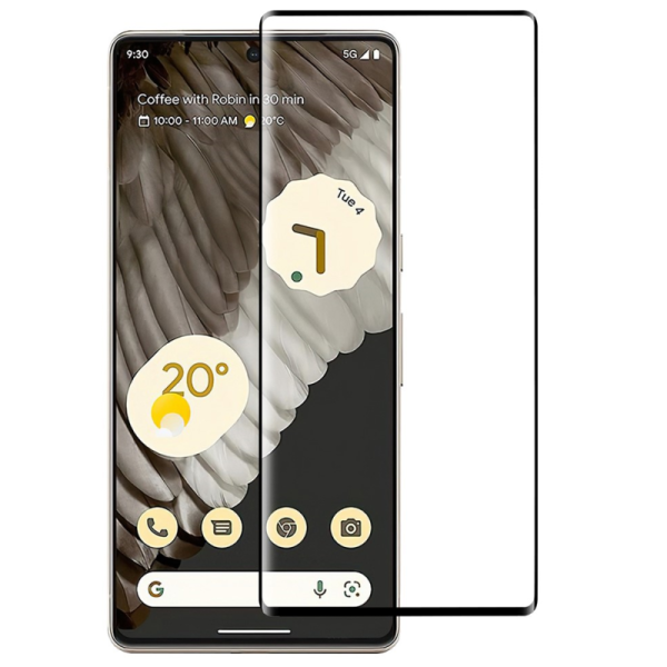 „Premium“ Tempered Glass pilnīgi aizsedzams ekrāna aizsargstikls 0.2 mm - melns (Pixel 7 Pro)