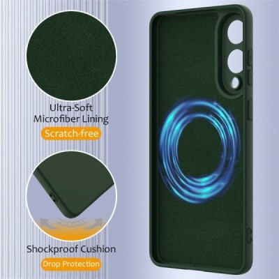 Samsung Galaxy S25 Edge "Shell" MagSafe твердый силиконовый (TPU) темно-зеленый чехол | Vacins.lv