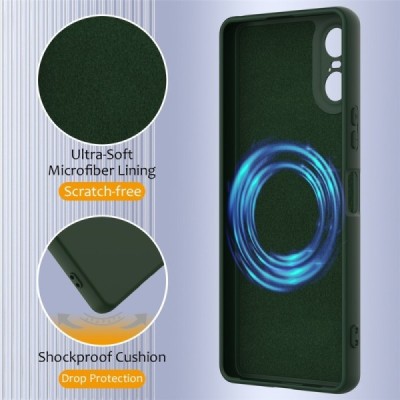 Sony Xperia 10 VI "Shell" MagSafe твердый силиконовый (TPU) темно-зеленый чехол | Vacins.lv