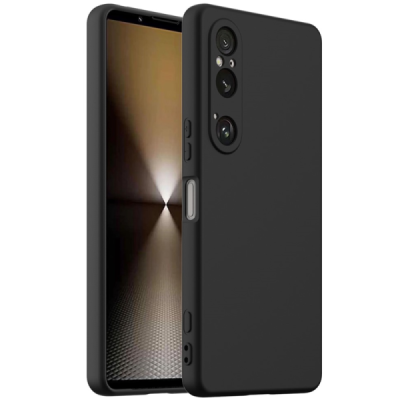 Sony Xperia 1 VI "Shell" MagSafe cieta silikona (TPU) melns apvalks | vacins.lv