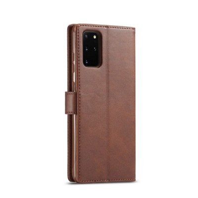 Samsung Galaxy S20+ LC.IMEEKE открываемый коричневый кожаный чехол - книжка | Vacins.lv